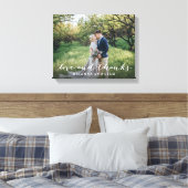 Liefde en Bedankt Eenvoudig script, volledige foto Canvas Afdruk (Insitu (Slaapkamer))