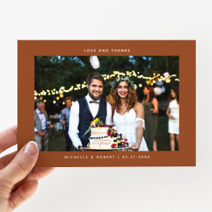 Liefde en Bedankt Eenvoudige Trouwfoto Terracotta