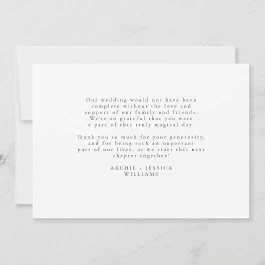 Liefde en Bedankt Elegant 3 Foto Bruiloft Dank u (Achterkant)