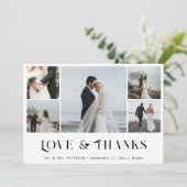 Liefde en bedankt elegant 5 foto collage bruiloft (Staand voorkant)