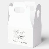 Liefde en Bedankt Elegant Script Bruiloft Bedankdoosjes (Geopend)