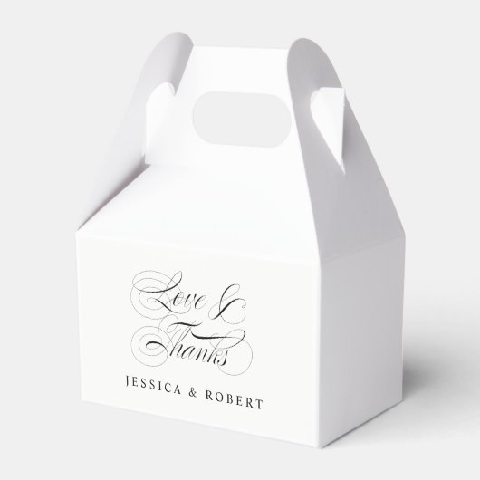 Liefde en Bedankt Elegant Script Bruiloft Bedankdoosjes (Voorkant Zijde)