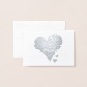 Liefde en Bedankt - elegant script bruiloft Folie Kaarten (Voorkant met envelop)