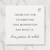 Liefde en Bedankt Elegant Script Faux Gold Border Bedankjes Labels (Achterkant)