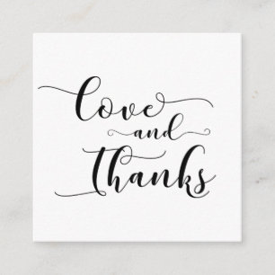 Liefde en Bedankt Elegant Typografie Wedding Favor Informatiekaartje