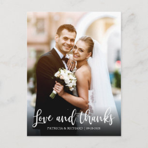 Liefde en Bedankt Elegant Wedding Bedankt Foto Briefkaart