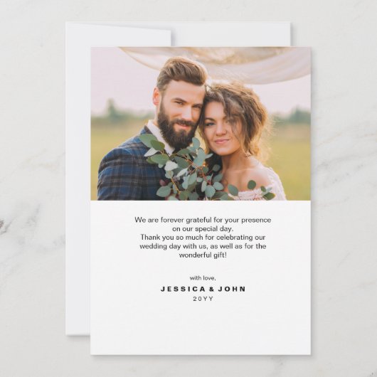 Liefde en Bedankt Faux Gold Foil 2 Foto Weddenscha (Achterkant)