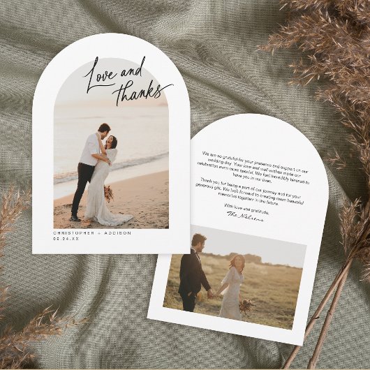 Liefde en Bedankt Foto bruiloft Hartelijk dank Kaart
