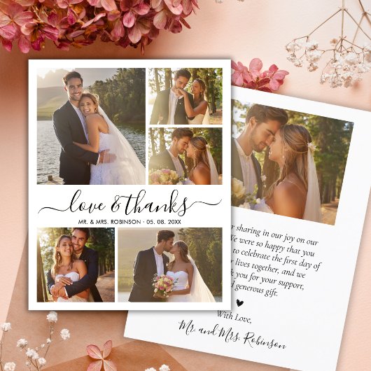 Liefde en Bedankt Foto Collage Wedding Hartelijk d