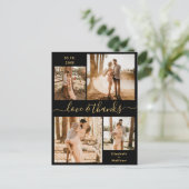Liefde en Bedankt Foto Collage Wedding Hartelijk d Briefkaart (Staand voorkant)