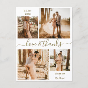 Liefde en Bedankt Foto Collage Wedding Hartelijk d Briefkaart