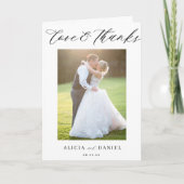 Liefde en bedankt foto QR code bruiloft dank u Kaart (Voorkant)