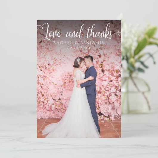 Liefde en bedankt Foto Weddenschap Hartelijk dank (Staand voorkant)