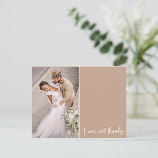 Liefde en Bedankt Foto Weddenschap Hartelijk dank Briefkaart (Staand voorkant)