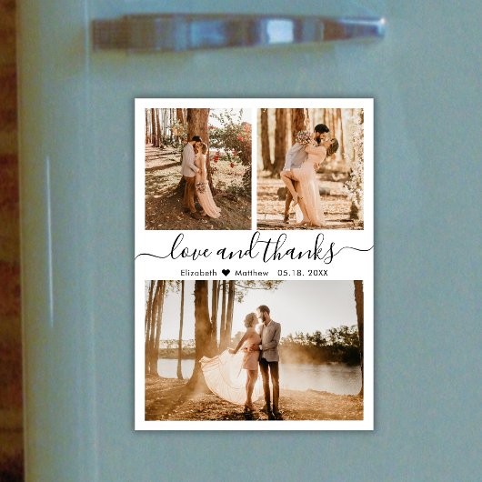 Liefde en Bedankt Fotobruiloft Bedankt Magnet