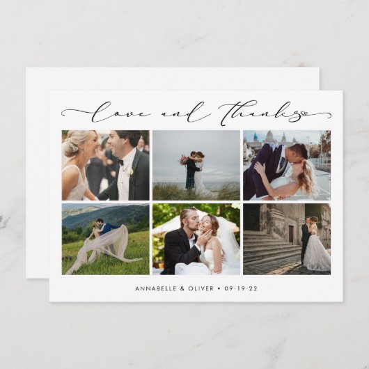 Liefde en Bedankt Fotocollage bruiloft (Voorkant / Achterkant)