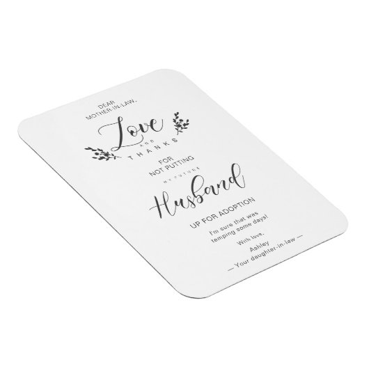 Liefde en Bedankt Funny Moeder-in-lawQuote Handsch Magneet (Rechterzijde)