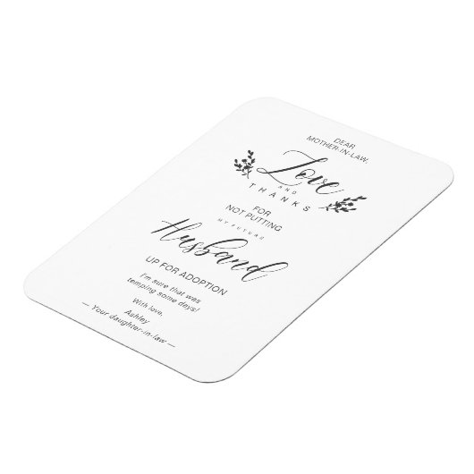 Liefde en Bedankt Funny Moeder-in-lawQuote Handsch Magneet (Linkerzijde)