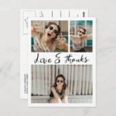 Liefde en Bedankt Handgeschreven Drie Afstuderen f Briefkaart (Voorkant / Achterkant)