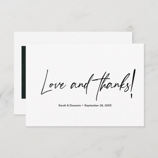 Liefde en Bedankt Handlettering Custom Photo Weddi (Voorkant / Achterkant)