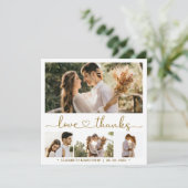 Liefde en Bedankt Hart 4 Foto Collage Wedding (Staand voorkant)
