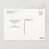 Liefde en Bedankt | Kalligrafie bruiloft Dank u Briefkaart (Achterkant)