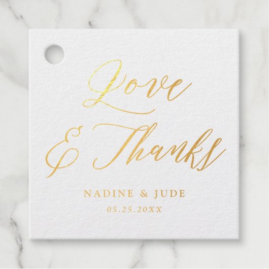 Liefde en bedankt koppels bedanken jullie bruiloft bedankjes labels (Voorkant)