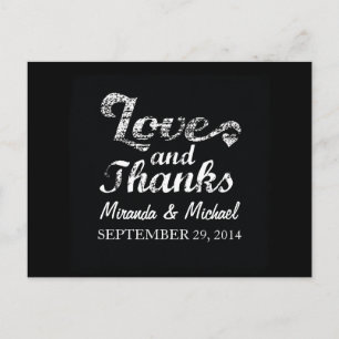 LIEFDE EN BEDANKT Krijtbord GUNST Briefkaart