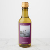 Liefde en Bedankt Magenta of Berry Wedding Photo M Wijn Etiket (Voorkant)