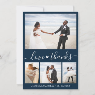 Liefde en Bedankt marinescheepsfoto's Collage Wedd