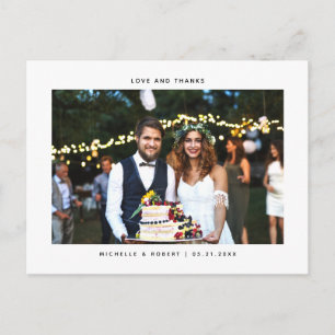 Liefde en Bedankt minimalistische bruiloft Foto be Briefkaart