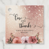 Liefde en Bedankt, Modern, Blush Roos Gold Bedankjes Labels (Voorkant)