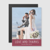 Liefde en Bedankt Modern Foto Weddenschap Hartelij (Voorkant / Achterkant)