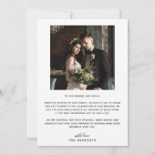 Liefde en Bedankt Modern Script Weddenfoto (Achterkant)