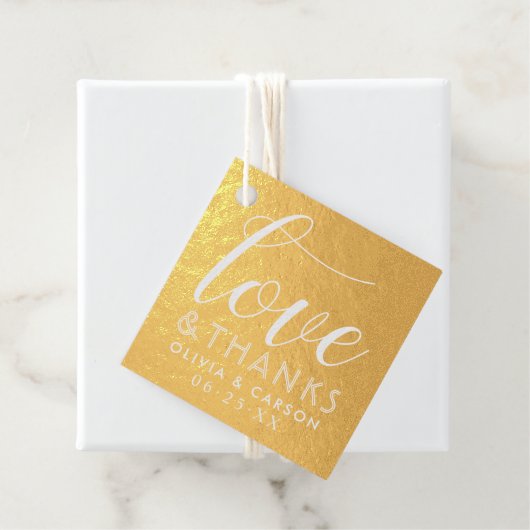 Liefde en Bedankt Modern Wedding Monogram Foto Bedankjes Labels (Met doos)