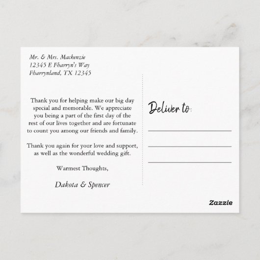 Liefde en Bedankt | Moderne hartfoto Dank u Briefkaart