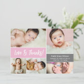 Liefde en Bedankt Pink Custom Foto's Baby shower (Staand voorkant)