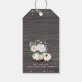 Liefde en Bedankt Rustic Floral Pumpkin Fall Weddi Cadeaulabel (Achterkant)
