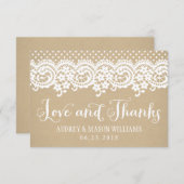 Liefde en Bedankt Rustic Kraft en Lace Wedding (Voorkant / Achterkant)