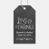 Liefde en Bedankt Rustiek Script Chalkboard Bruilo Cadeaulabel (Voorkant)