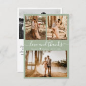 Liefde en Bedankt Sage Green Wedding Hartelijk dan (Voorkant / Achterkant)