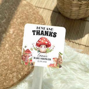 Liefde en Bedankt Schimmel Paddenstoel Moth Baby s Vierkante Sticker