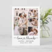 Liefde en Bedankt Script Five Photo Collage Weddin (Staand voorkant)