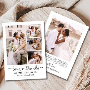 Liefde en Bedankt Script Five Photo Collage Weddin