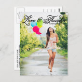 Liefde en Bedankt  Script Foto Afstuderen Briefkaart (Voorkant / Achterkant)