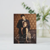 Liefde en Bedankt Script Foto bruiloft Briefkaart (Staand voorkant)
