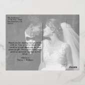 Liefde en Bedankt Script Foto Bruiloft Overlay Folie Feestdagen Briefkaart (Achterkant)