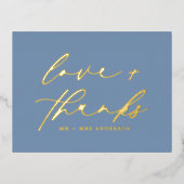 Liefde en Bedankt Script Foto Bruiloft Overlay Folie Feestdagen Briefkaart (Voorkant)