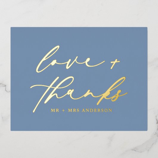 Liefde en Bedankt Script Foto Bruiloft Overlay Folie Feestdagen Briefkaart (Voorkant)