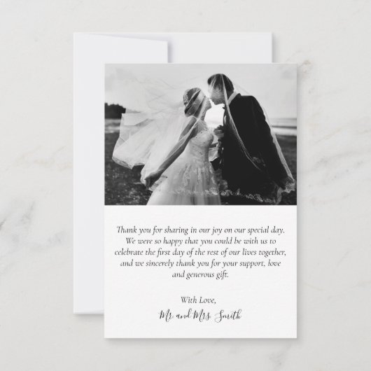 Liefde en Bedankt Script Wedding Photo Collage (Achterkant)